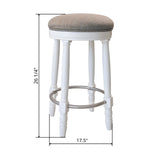 360° Swivel Wooden Barstools With Upholstered Seat, Counter Height (Set of 2)