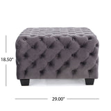 Modern Glam Ottoman With Upholstery And Button Tufted Design