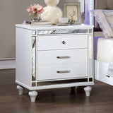 Contemporary Nightstand With Crocodile Textured Trim