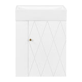 Modern Bathroom Vanity With Sink, Diamond Pattern Doors