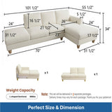 L - Shaped Sectional Sofa With Chaise & Ottoman