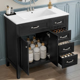 Modern Bathroom Vanity With Sink, Freestanding Design With Drawers And Doors