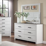1 Piece Dresser 2 Tone Sleek 6 Drawers Bedroom Furniture - White