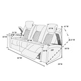 Power Reclining Sofa With Adjustable Headrest - Inky Blue