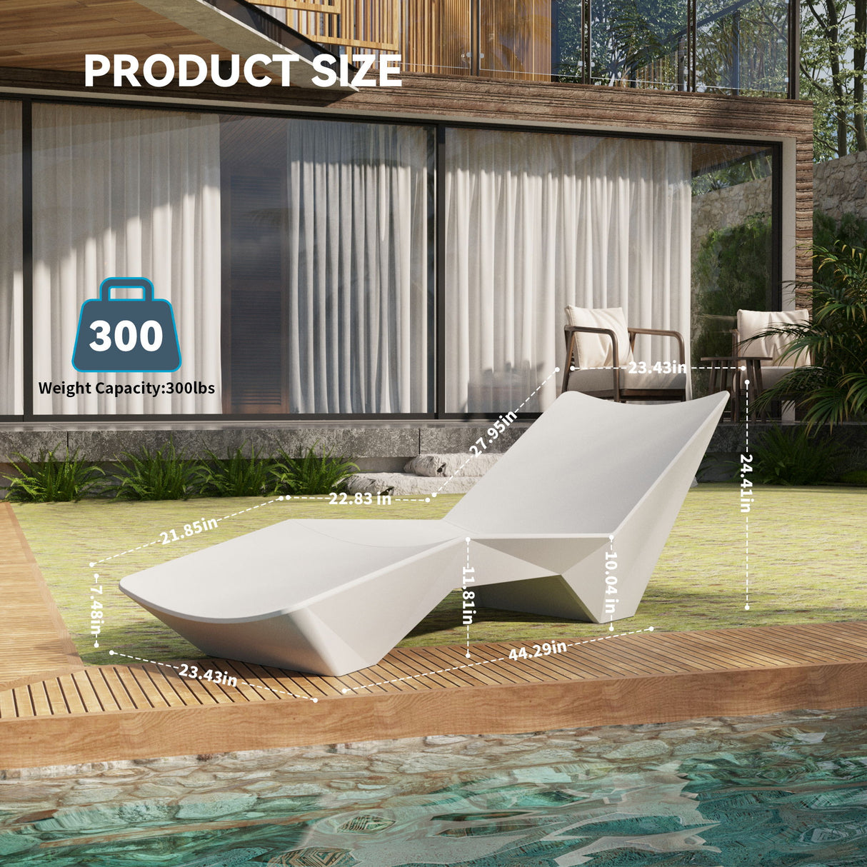 S-Shaped Pool Lounger, Essential For Outdoor Relaxation - White