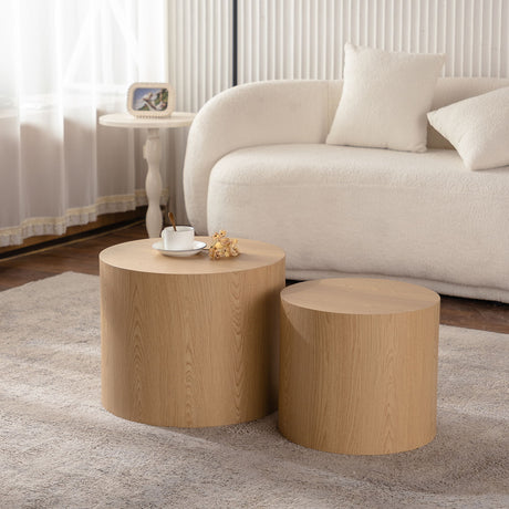 Round Nesting Coffee Table For Small Space (Set of 2)