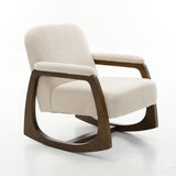 Curved Frame Rocking Accent Chair - Beige / Brown