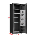 Rifle Safe, Biometric & Keypad Lock, Adjustable Gun Racks With Built In Alarm System
