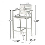 Outdoor Aluminum Rust Proof Barstools (Set of 2) - Silver