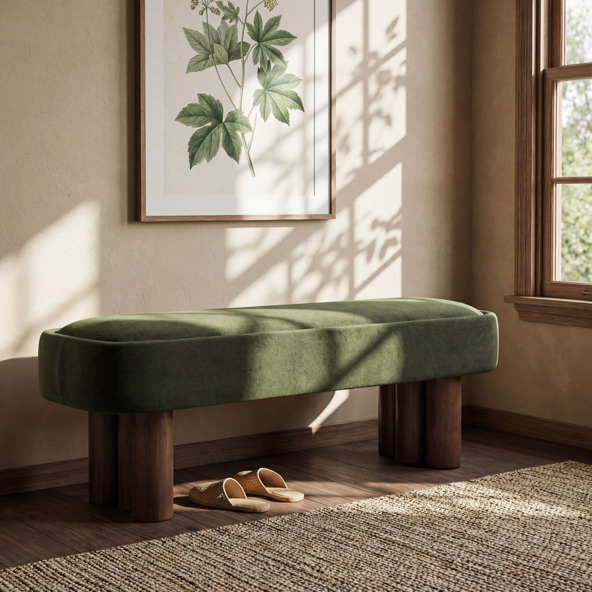 Chic Indoor Upholstered Dining Bench
