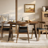 5 Piece Dining Set With 1 Table And 4 Upholstered Chairs - Walnut / Black