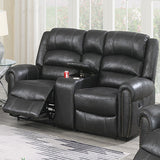 Power Reclining Loveseat With USB Port And Cup Holder Console - Black