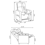 Warren - 5 Seater Home Theater With 4 Wedge Consoles Recliners And Storage Consoles - Black