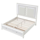 Abigale - Bed & LED Lighting And 2 Drawer Storage Footboard