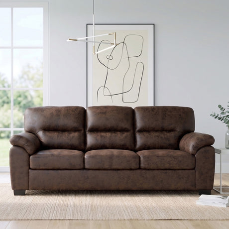 3 Seater Sofa With Padded Armrests And Triangular Leg