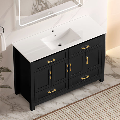 Bathroom Vanity With Sink Combo, 4 Soft Close Doors And 4 Drawers