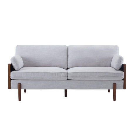 Mid Century Moderne Sofa With Wood Sides