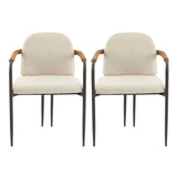Modern Dining Chair Set With Durable Iron Frame And Comfortable Fabric Upholstery