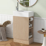 Modern Bathroom Vanity With Sink And 2 Tier Shelf