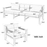 3 Piece Outdoor Sectional Sofa Set