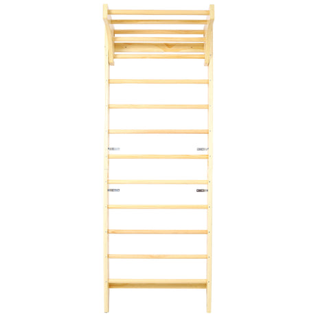 Swedish Ladder, Stall Bars Set For Physical Therapy & Gymnastics - Natural
