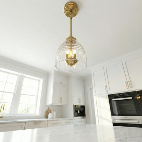 Ember - 3 Candle Lights Chain Pendant - Clear / Gold