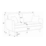 Upholstered Loveseat With Arms And Pillows