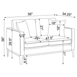 Saba - Cushion Back Loveseat With Pillow Top Arms - Light Gray