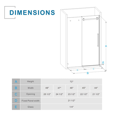 Frameless Tub Sliding Shower Door With Easy Clean Coating