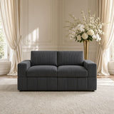 Oversized Modular Loveseat, 2 Piece Living Room Sofa Set - Dark Gray