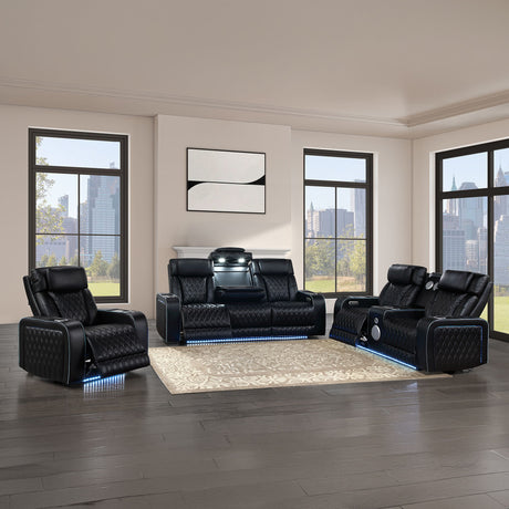 Electra - Power Reclining Set With Power Headrests, Massage And LED Lighting
