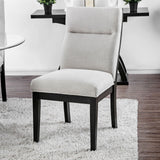 2 Tone Chairs With Tapered Legs (Set of 2) - Beige / Black / Black