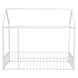 Metal Bed House Bed Frame With Fence