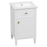 Bathroom Vanity With Sink, Adjustable Shelf, Tilt-Out Drawer