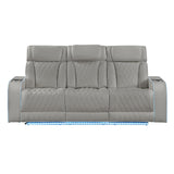 Electra - Power Reclining Sofa With Power Headrests, Drop Down Table, Reading Light, Massage, LED Lighting And USB Control