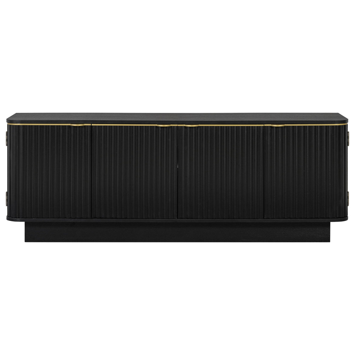 TV Stand, Fluted Media Console With Adjustable Shelves And Cable Holes