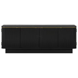 TV Stand, Fluted Media Console With Adjustable Shelves And Cable Holes