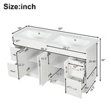 Bathroom Vanity With 2 Doors, 2 Drawers, Adjustable Shelf, Hidden Slides & Soft Close Hinges
