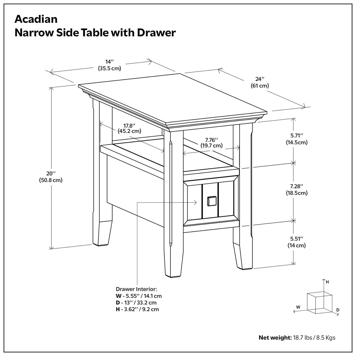 Acadian - End Table With Drawer
