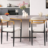 Modern Upholstered Dining Chair With Accented Armrests (Set of 2)