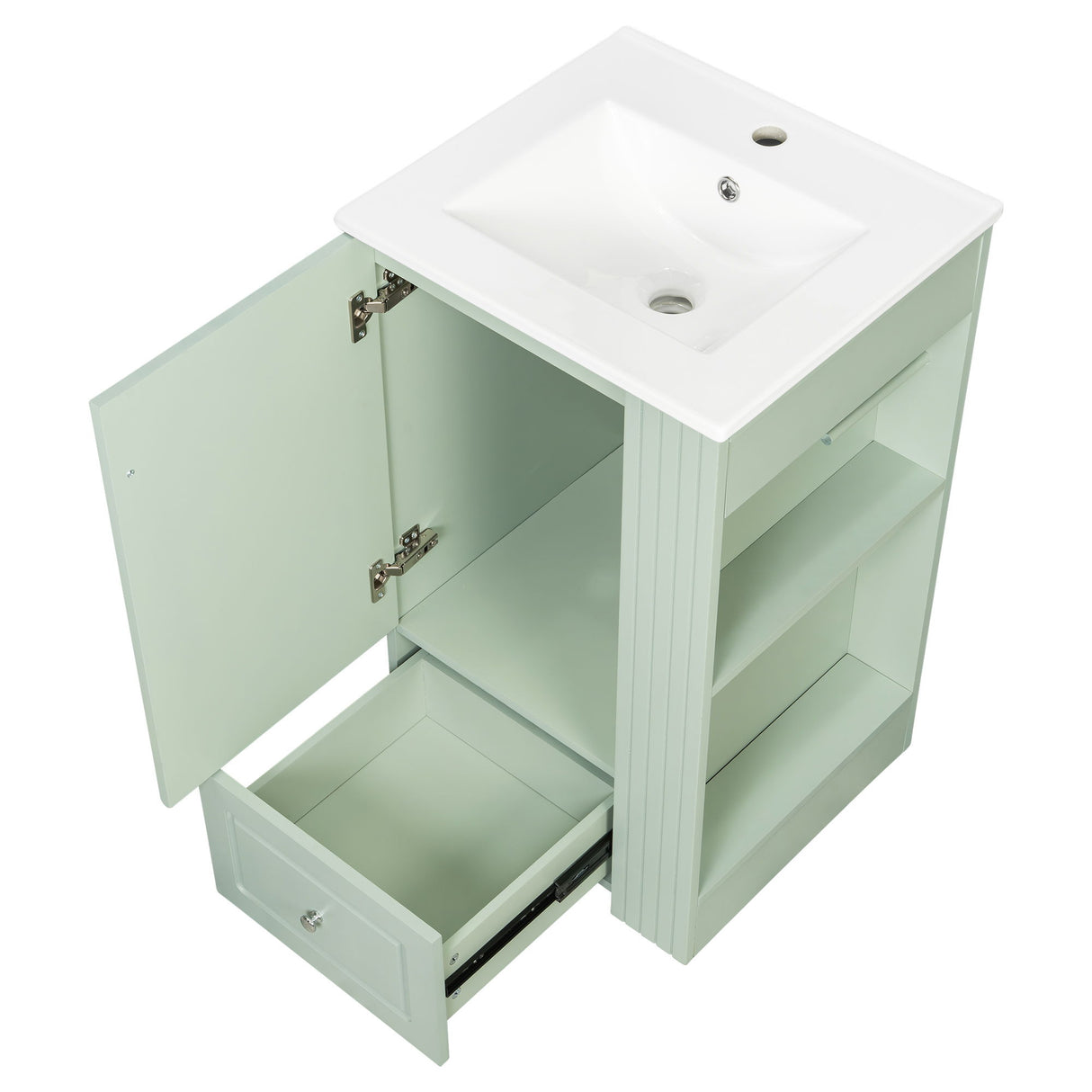 Modern Freestanding Bathroom Vanity With Sink, Soft-Close Drawer, Towel Bar