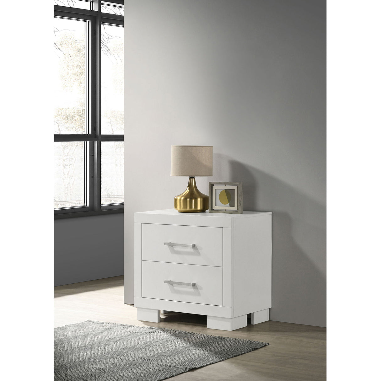 Copper - 2 Drawer Rectangular Nightstand