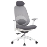 High Back Swivel Desk Chair With Height Adjustable Backrest, 3 Tilt Lock & Rotatable Headrest - Milk White