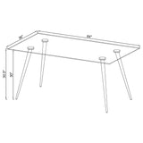 Vendas - Rectangular Glass Top Dining Table - Chrome