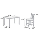 7 Piece Dining Room Furniture, Counter Height Table And 6 Chairs Set - Gray