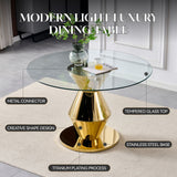 Round Dining Table - Gold