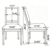 Dining Chairs With Upholstered Square Back (Set of 2)