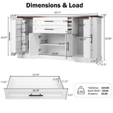 Barn Door Storage Cabinet With 2 Drawers & Door Rack, Adjustable Shelves