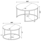 Hanover - 2 Piece Round Nesting Coffee Tables - Gray