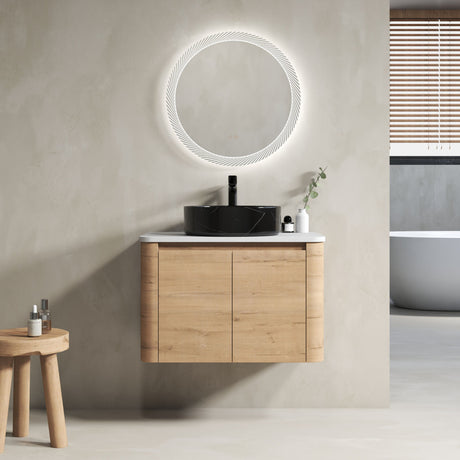 Wall Mounted Bathroom Vanity With Art Sink & 1 Soft Close Door